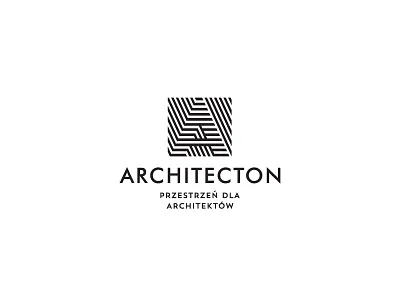 Architecton architect architecture black icon illusion lines logo optical parallel white