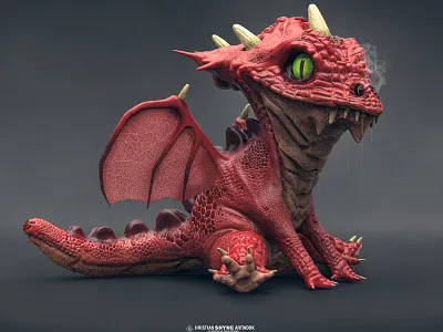 Baby Dragon Re-render baby dragon keyshot photoshop shyne zbrush