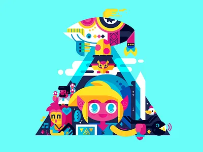 The Hero's Awakening gameboy legend of zelda minimal nintendo triforce zelda