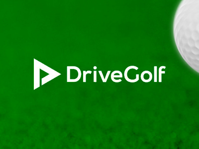 Drive Golf logo design: learning triangle, negative space flag button classes lessons tutorials d flag golf green learning triangle letter mark monogram logo logo design negative space play sport sports symbol teaching video