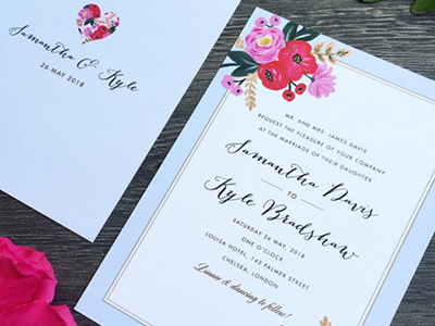 Sweet Bloom cards flowers invitations painting wedding invitations wedding stationery weddings