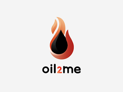 Oil 2 Me Logo Concept 1 black delivery drop fire flame gradient heat liquid logo oil