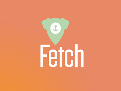Fetch Logo camping design dog fetch green lockup logo mark orange