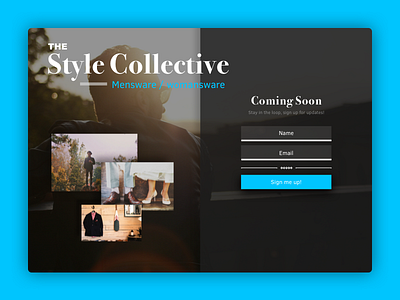 Coming Soon / Sign Up page -- Daily Ui #001 blue card clean coming soon daily ui dailyui design fashion highlight sign up ui website