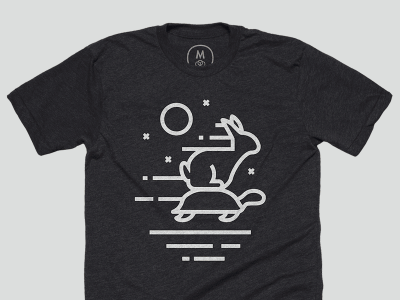 Work Smart, Not Hard cotton bureau hare illustration monoline outter space shirt space tortoise tshirt