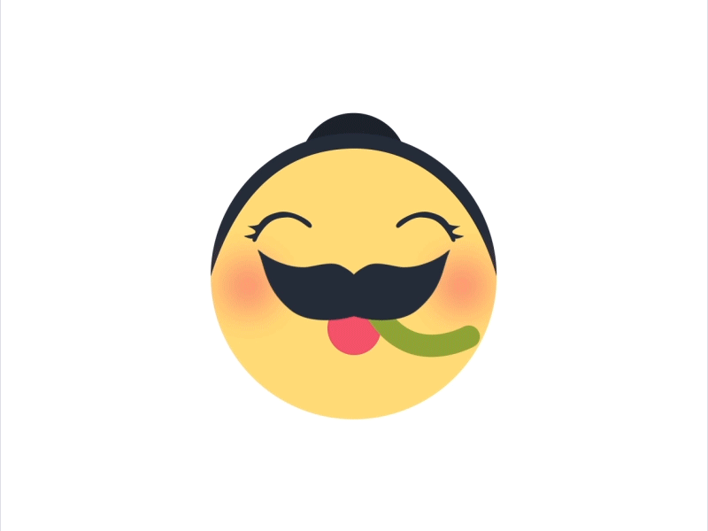 Facebook Moroccan Reactions 1 - Moustacha 2d animation after effects character emoji facebook flat girl mocus morocco motionpictors moustache reactions