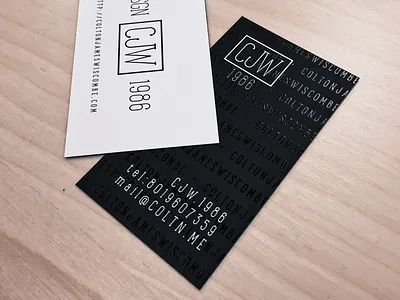 CJW Brand Business Cards black and white brand business card cjw logo monogram