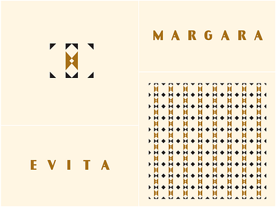 Evita Margara branding europe gold letters pattern texture typography