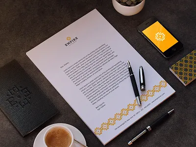 Empire branding business card corporate identity letterhead pattern style