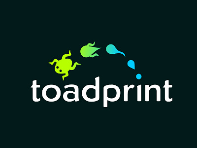 Toadprint 2 ink logo logomotive metaphor morph pollywog print toad