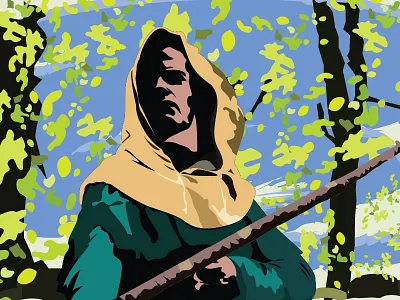 Stay away!! archer illustrator medieval vectors