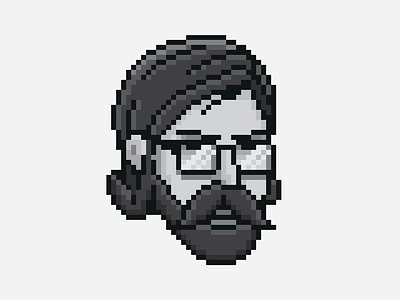 Man of Science - Pixel Doodle headshot illustration pixel art