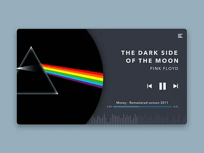 Daily UI #009 - Music Player app audio cover daily ui minimal music music player pink floyd player ui ux