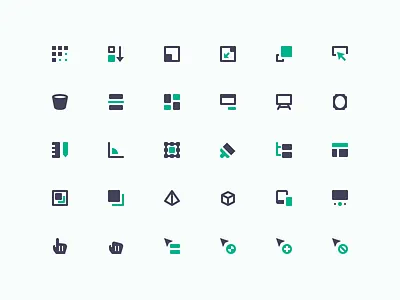 Design & Development (mini icons) cursor design development glyph icons mini pixel ui