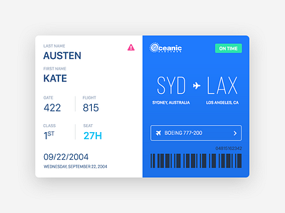 Boarding Pass boarding pass card dailyui flat flight plane ticket ui design uiux