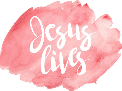 Jesus lives! christian design easter lettering vector watercolor