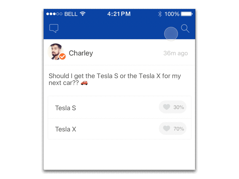 Voting Animation for ThisWon animate animation app demo design experience new percentage principle ux vote voting
