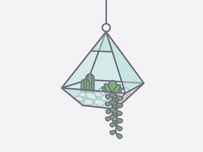 Succ On This fixture geometric hanging plant herringbone illustration plant succulent