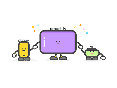 Smart Device Family flat icons illustration smart device