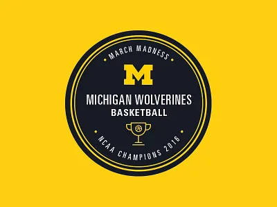 Go Blue! badge basketball blue maize march madness ncaa sticker university of michigan wolverines