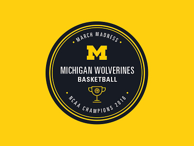 Go Blue! badge basketball blue maize march madness ncaa sticker university of michigan wolverines