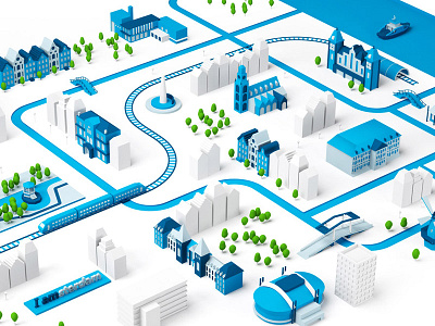 Amsterdam Citymap 3d amsterdam illustration map