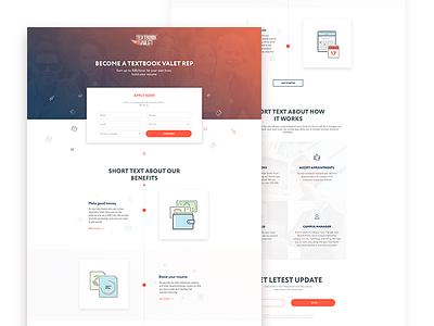 Textbook service clean design download flat free icons landing layout page psd ui