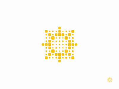 Solart art brand branding logo logotype mark modern mosaic pixel simple solar sun