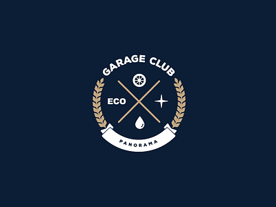 Garage Club / Hipster logo blue brand car gold hipster services shit simple white