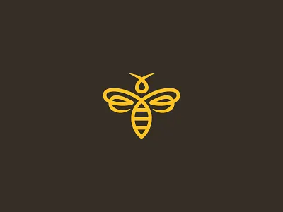 Bee Icon bee honey icon logo simple yellow