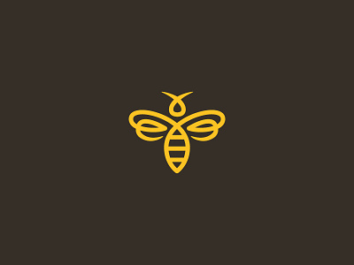 Bee Icon bee honey icon logo simple yellow