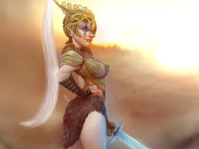 Kalisha – demon hunter character dawn demon god goddes helmet hero hunter india magic shell sword