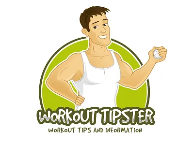 Workout Tipster cartoon fitness illustration logo vector workout