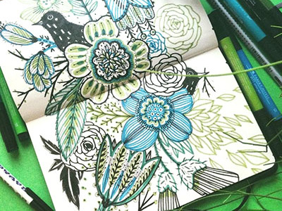 Green Sketch doodle drawing illustration sketch sketchbook
