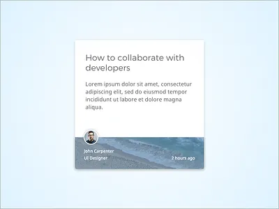 Nick Parker Daily UI #31 blog daily news post projectcomet ui user userpic widget