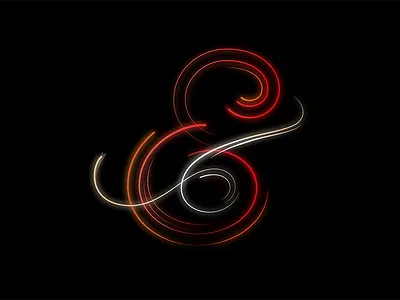 Light ampersand ampersand and calligraphy car lettering light logo monogram painting trails typography