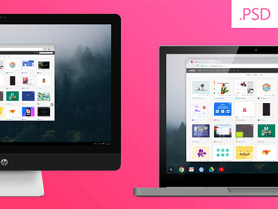 Free Mockups - HP Envy / Chromebook Pixel chromebook debut freebie hp mockup ui