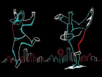 I said a hip, hop dancing illustration