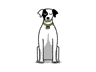 Loca dog foxterrier halftone illustration