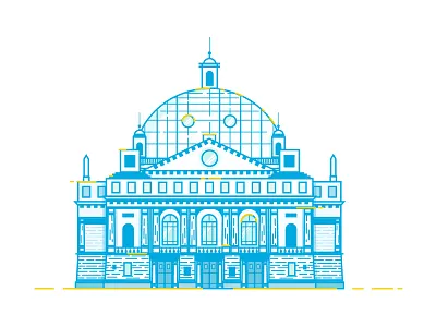 Lviv Opera House art clean design flat house illustration lviv opera simple vector