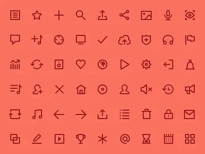 Mixcloud Iconography audio glyph iconography icons line mixcloud music pictogram play set share stroke