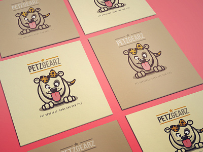 Petz Square Card Mock bow cute dog flat flat design icon logo logo design minimal pet simple wip
