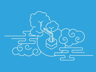 Heroku Bonsai Illustration blue bonsai brand branding elasticsearch email heroku illustration line art lineart logo