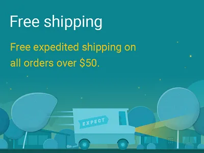 Free Delivery bh card delivery google illustration material design night promo