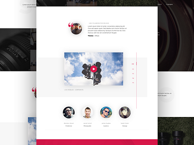 MyStudio landing page clean color form homepage minimal photo player review simple team video website