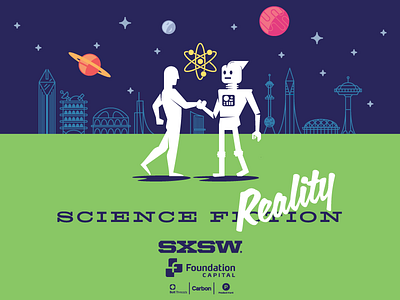 Science Reality architecture atom futurism mankind moon planets retro robots space sxsw