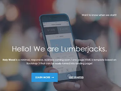 Holy Wood - WordPress Landing Page app business clean corporate html multipurpose responsive visual composer