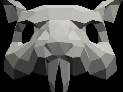 ratking close up lowpoly