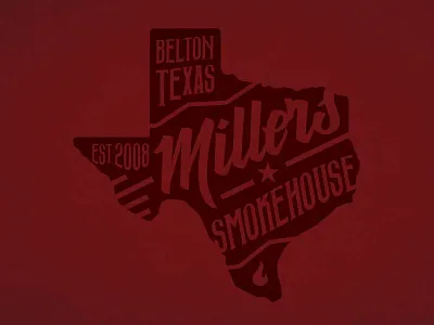 Miller's Smokehouse T-Shirt Concept belton logo millers smokehouse texas tshirt