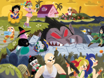 a bunch of Dragonball art dbz dragonball dragonball z illustration kassandra heller